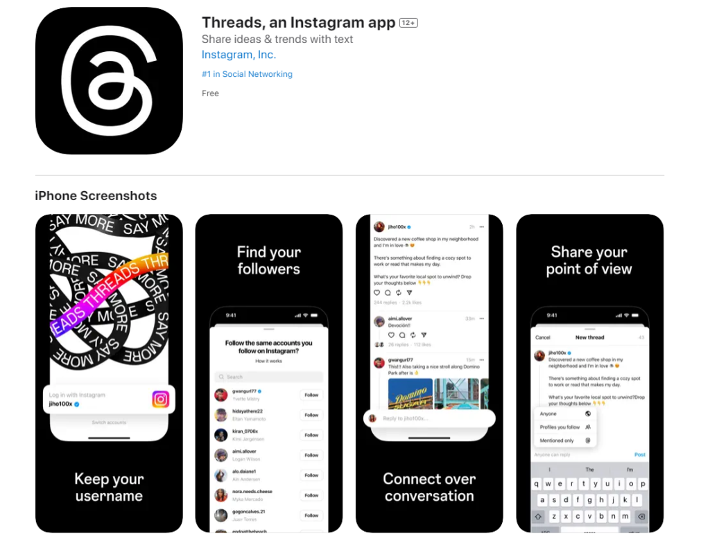 Threads on App Store